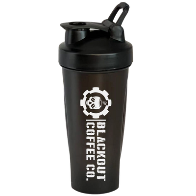 BOCC Shaker Bottle 20 oz with blackout coffee co logo
