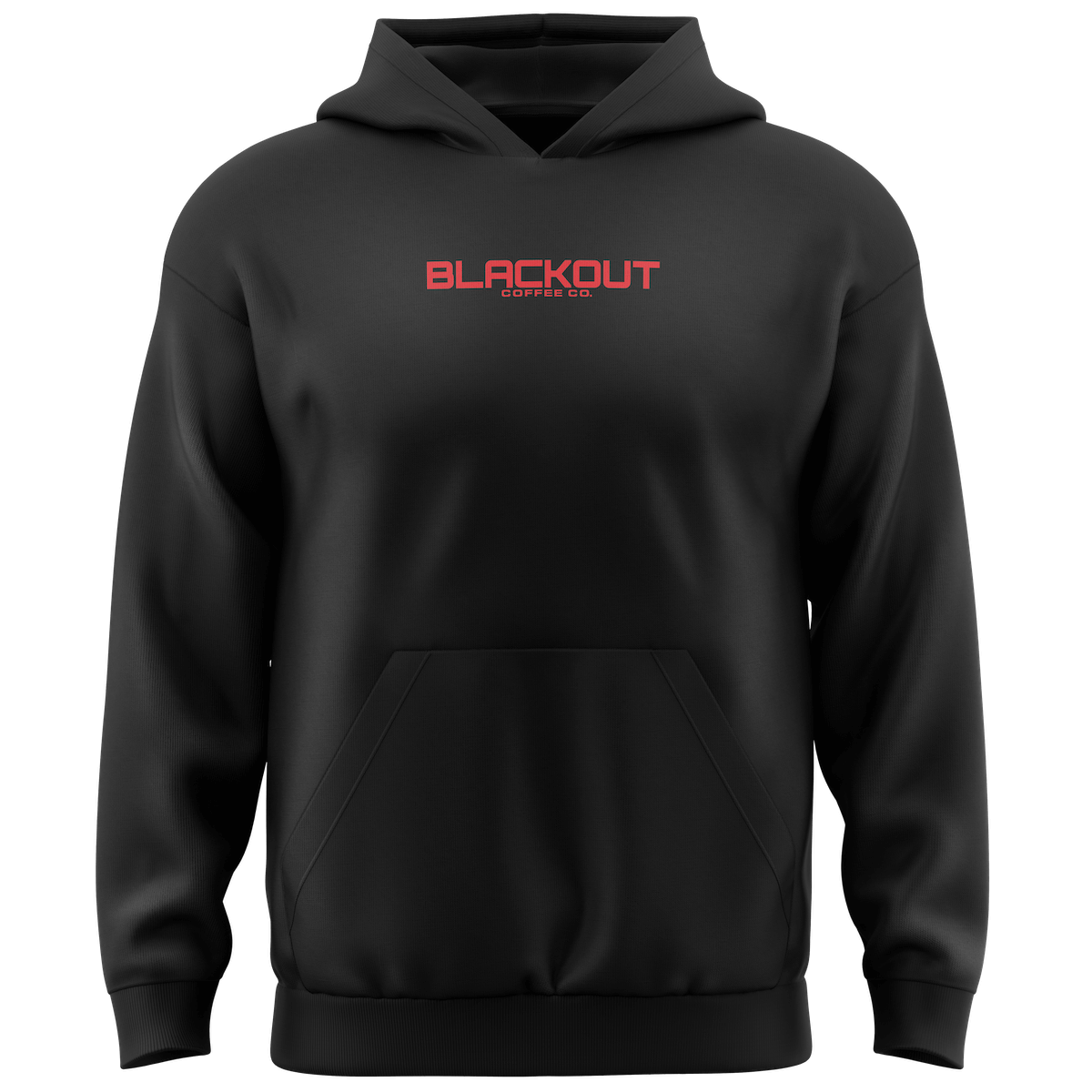 Hoodie Blackout Coffee Logo Red on Black