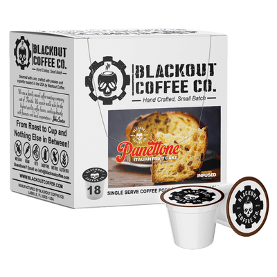 Blackout coffee PANETTONE ITALIAN FRUIT CAKE FLAVORED COFFEE PODS 18CT