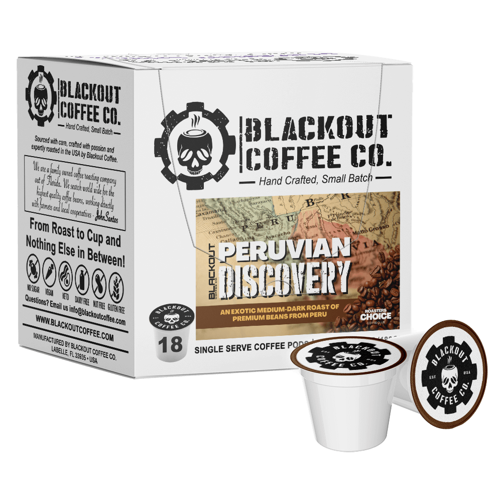 PERUVIAN DISCOVERY COFFEE MEDIUM DARK ROAST PODS 18CT