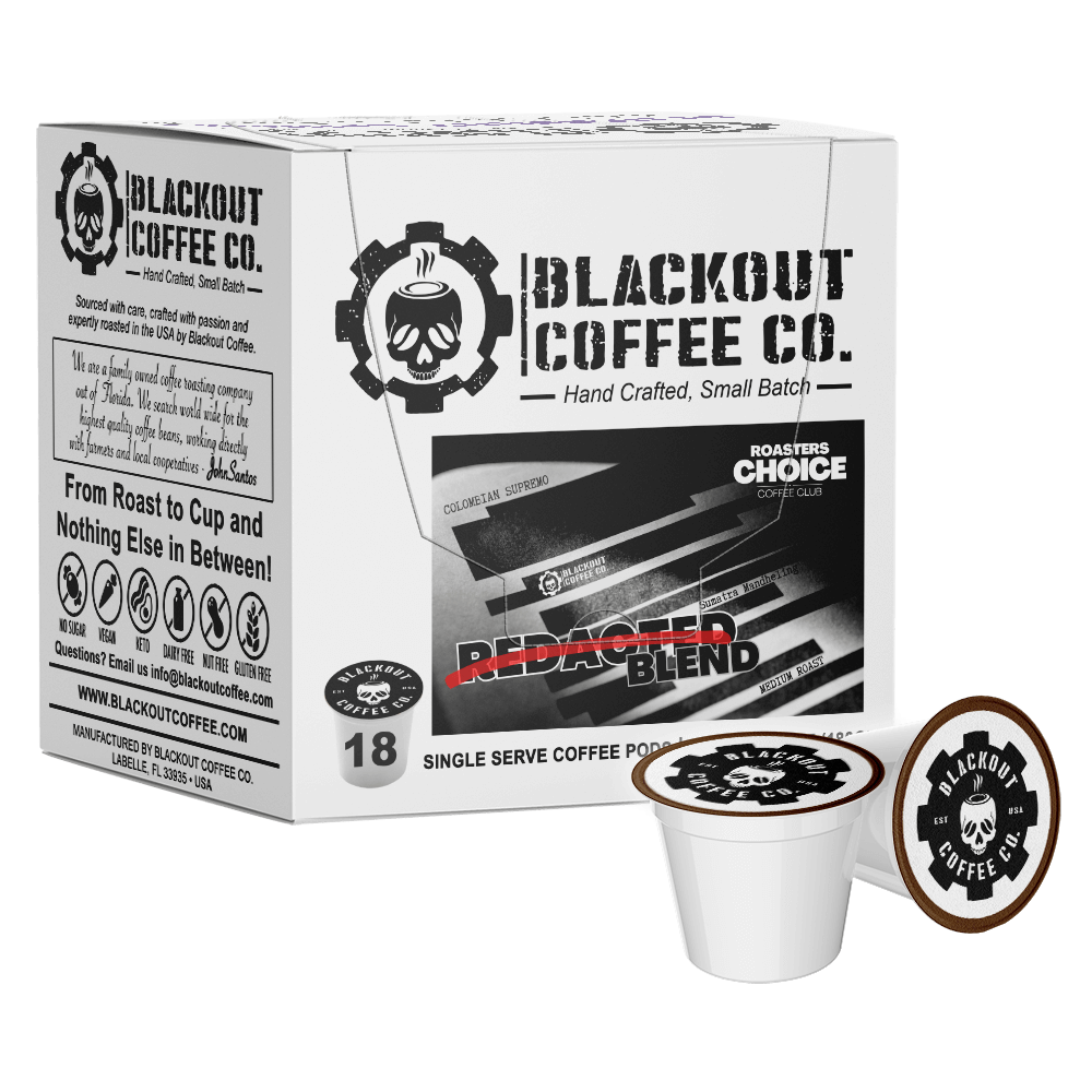 REDACTED BLEND MEDIUM ROAST COFFEE PODS 18CT