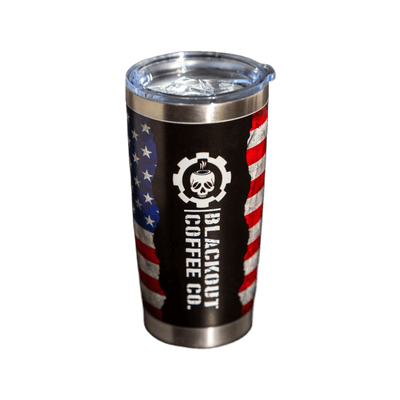 20 OZ Tumbler American Flag 5D Printed with Magnetic Slider Lid upper view