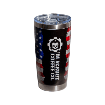 blackout coffee 20 OZ Tumbler American Flag 5D Printed with Magnetic Slider Lid