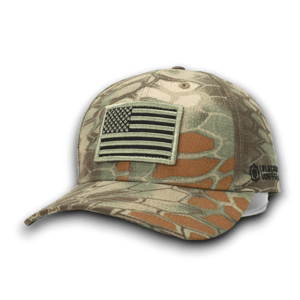 PYTHON GREEN CAMO HAT WITH AMERICAN FLAG PATCH – Blackout Coffee Co