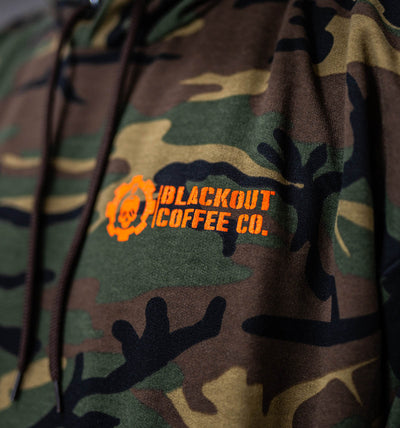 Camo Hoodie with Hunter Orange Logo