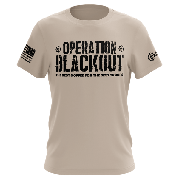 Operation Blackout Sand Color T Shirt Blackout Coffee Co