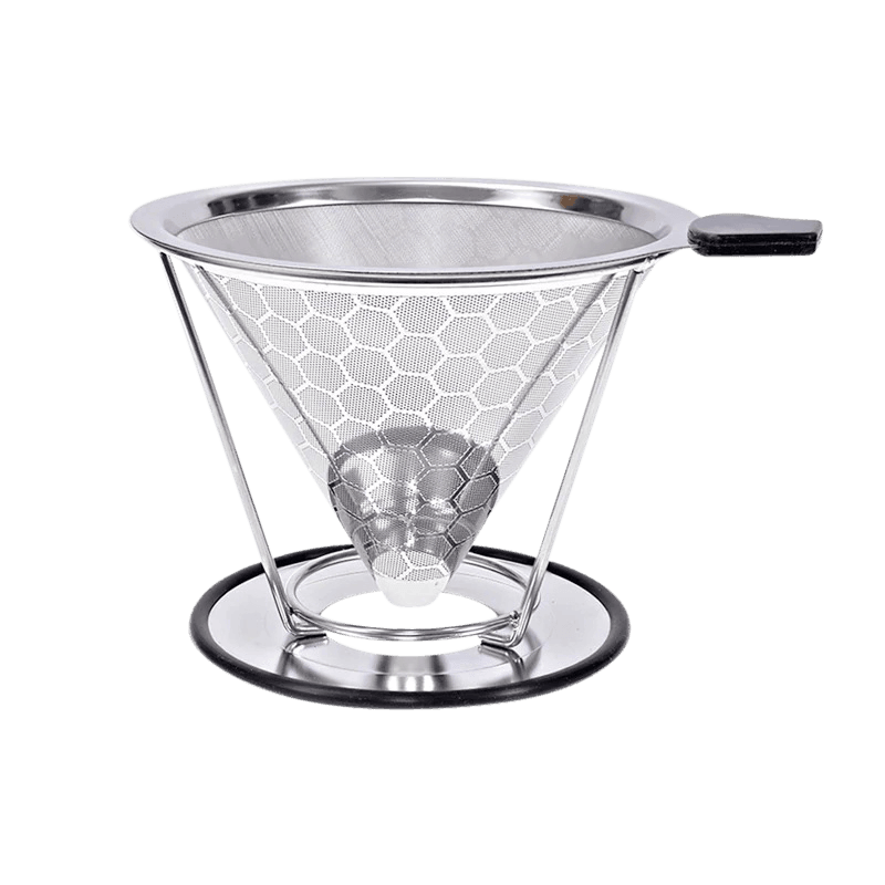  Stainless Steel Pour Over Coffee Cone Dripper with Cup Stand -  Paperless and Reusable - Ultra Fine Micro Mesh Filter - BONUS: Coffee  Scooping Spoon + Cleaning Brush - [1-4 Cup]: Home & Kitchen